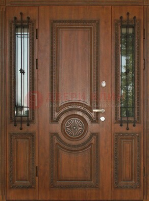 Парадная распашная стальная дверь Винорит со стеклом ДПР-106 в Сосновый Бор