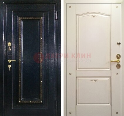 Парадная дверь с золотистым декором ДПР-3 в квартиру в Сосновый Бор