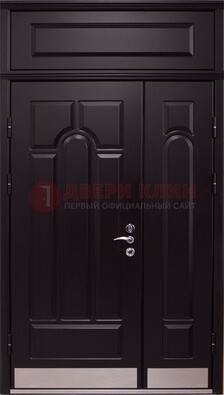 Парадная дверь с металлическими вставками ДПР-47 и фрамугой в Сосновый Бор
