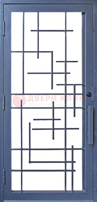Современная железная решетчатая дверь синяя ДР-31 в Сосновый Бор