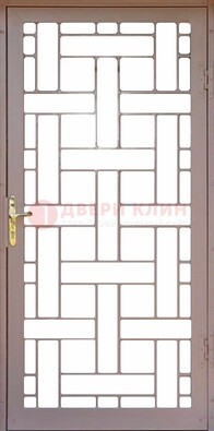 Коричневая металлическая решетчатая дверь для дома ДР-47 в Сосновый Бор