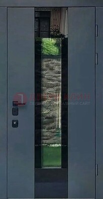 Современная дверь со стеклом для коттеджа ДС-40 в Сосновый Бор