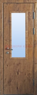 Стальная дверь с МДФ и стеклом для частного дома ДС-49 в Сосновый Бор