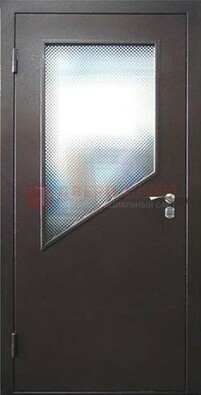 Стальная дверь со стеклом ДС-5 в кирпичный коттедж в Сосновый Бор