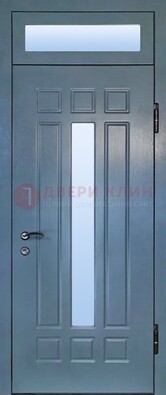 Серая металлическая дверь со стеклом ДС-70 в Сосновый Бор
