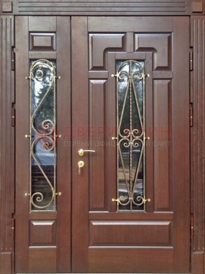 Стальная распашная дверь Винорит стекло и ковка ДСК-274 в Сосновый Бор