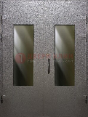 Серая тамбурная дверь со стеклянными вставками ДТМ-8 в Сосновый Бор