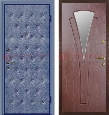 Синяя железная дверь с винилискожей ДВ-39 в Сосновый Бор