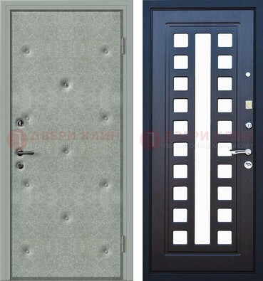 Серая железная дверь с винилискожей ДВ-40 в Сосновый Бор