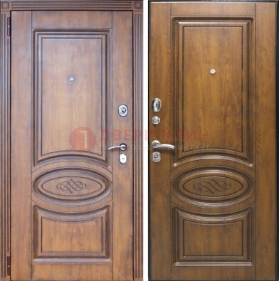 Коричневая металлическая дверь с виноритом ДВТ-10 в Сосновый Бор