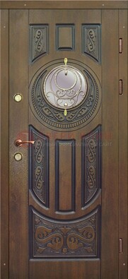 Одностворчатая входная дверь с виноритом и стеклом ДВТ-193 в Сосновый Бор