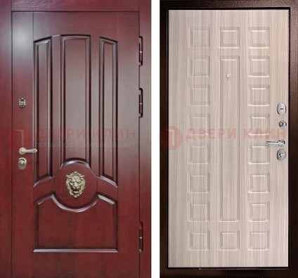 Темно-красная входная дверь с виноритом ДВТ-234 в Сосновый Бор