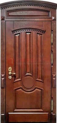 Темная стальная дверь с виноритом и фрамугой ДВТ-238 в Сосновый Бор