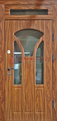 Коричневая классическая входная дверь с виноритом ДВТ-66 в Сосновый Бор