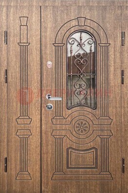 Железная классическая дверь с терморазрывом и рисунком ДВТ-77 в Сосновый Бор