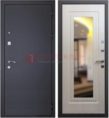 Черная металлическая дверь с зеркалом ДЗ-26 в Сосновый Бор