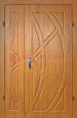 Полуторная металлическая дверь с МДФ золотой дуб ПЛ-17 в Сосновый Бор